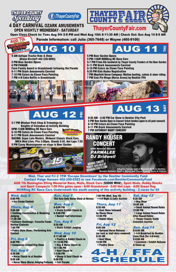 Thayer County Fair in Deshler Nebraska August 1013 2022
